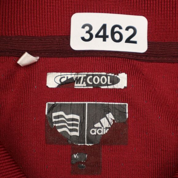 Adidas Shirt Mens XL Extra Red Golf Polo Lightweight Stretch 3 Stripes Work * - Picture 2 of 16